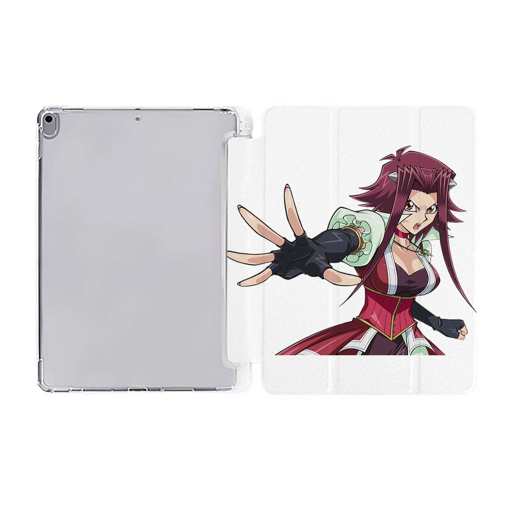 （画像用） 遊☆戯☆王 Yu-Gi-Oh! IPad ケース ペン収納付き 三つ折りスタンド PUレザー×シリコン 対応機種9.5/10.5/10.9インチ